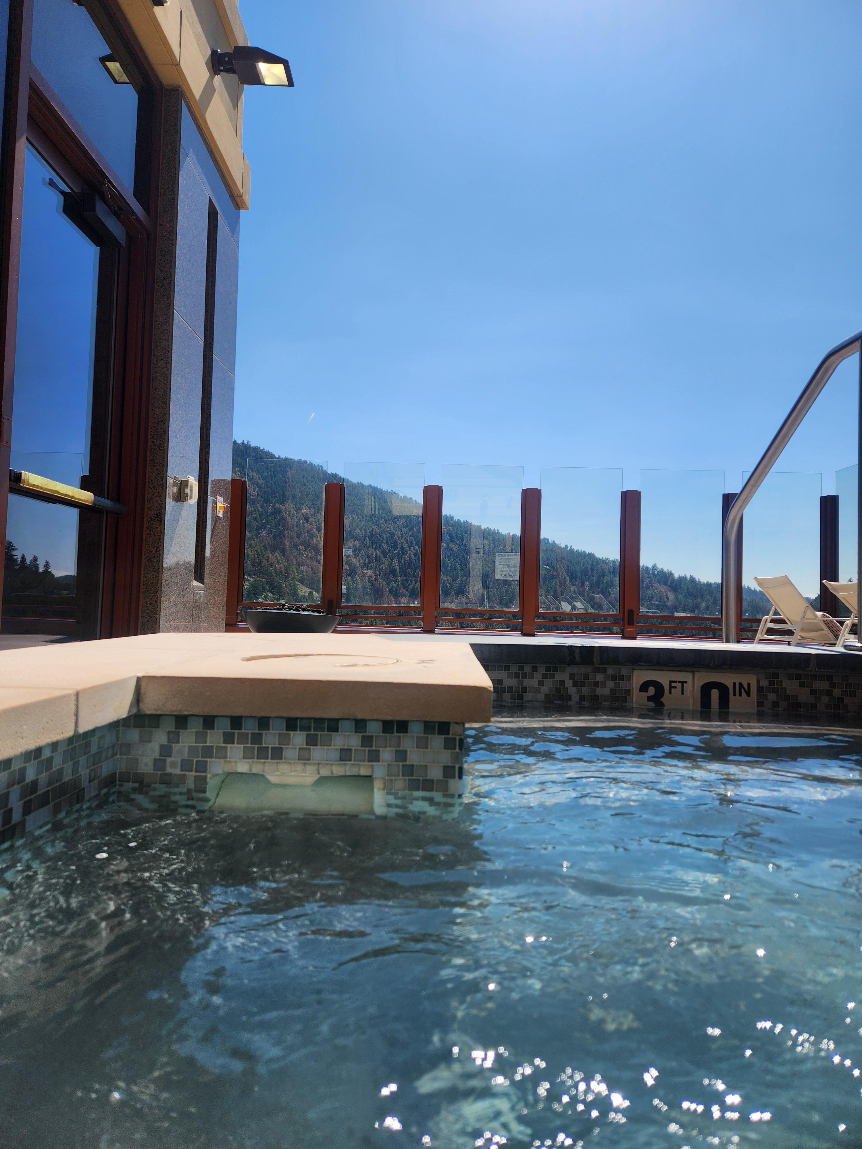View from hottub on outdoor deck