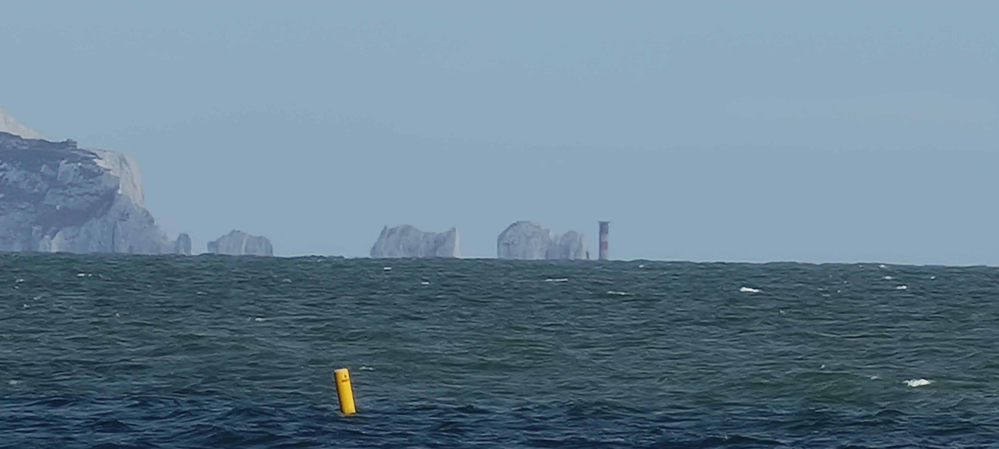 The Needles from The beach at Mudeford