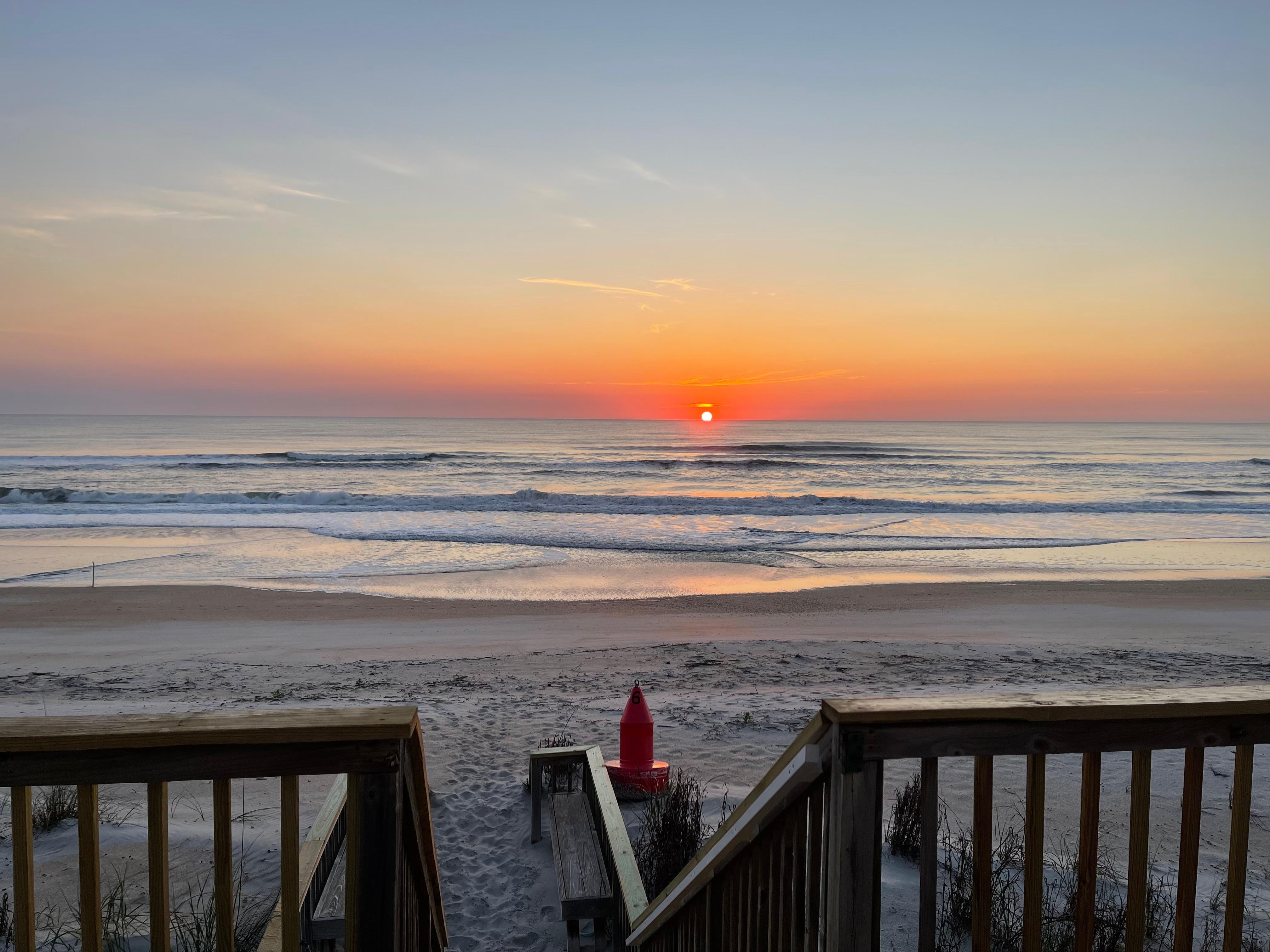 Sunrise from deck.