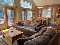 Chair and ottoman missing from living room seating as shown in VRBO add