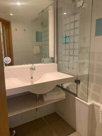 The bathroom, toilet is separate.