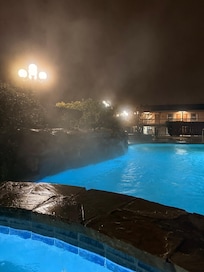 The weather was bad but we enjoyed the hot tub.