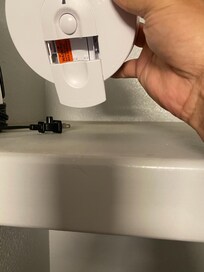 No battery in smoke alarm. No even hung up on wall but in closet shelf