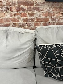 This is the weathered sofa- glammed up in the