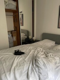 unmade bed