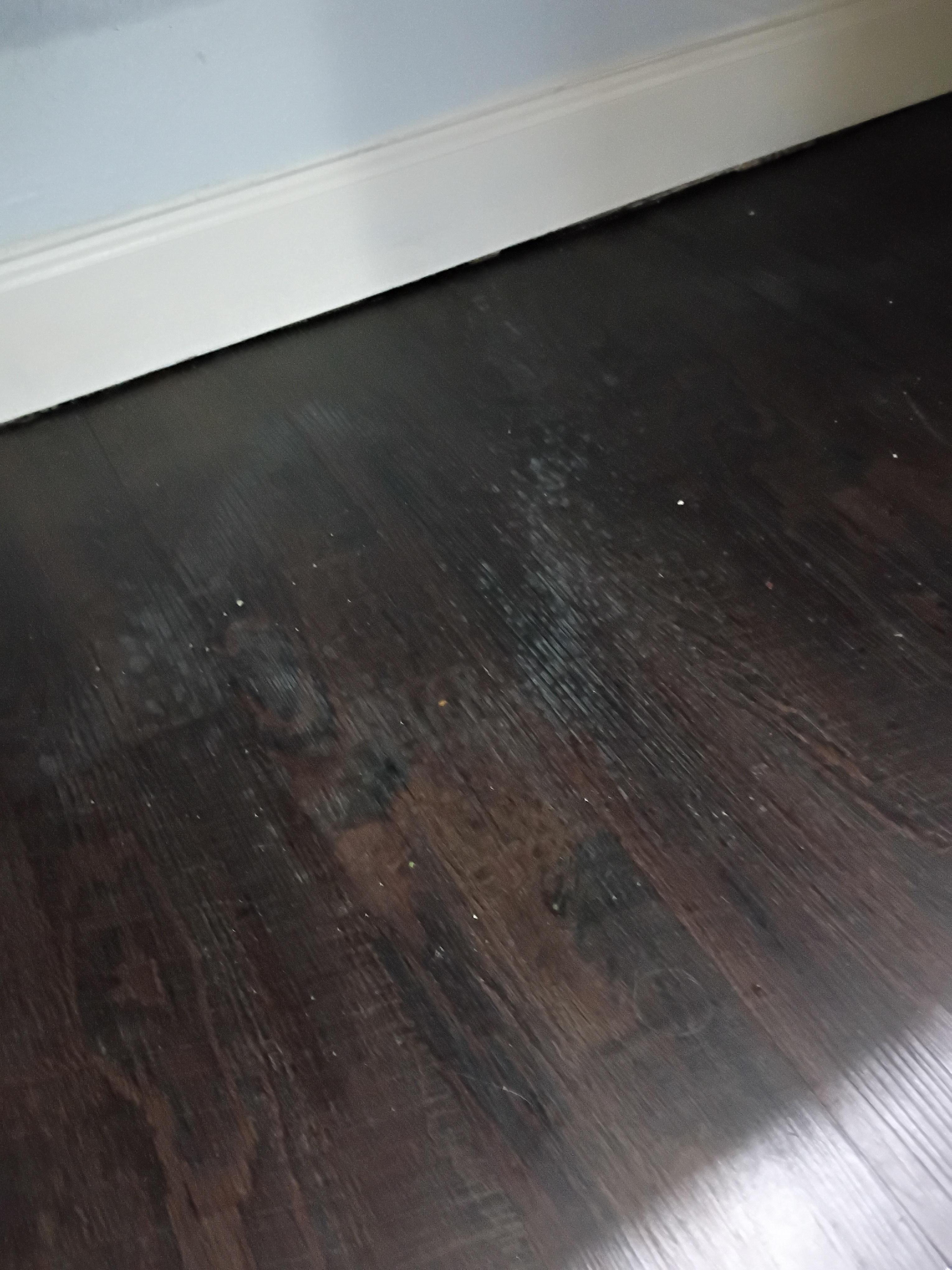 Evidence of on going leak under free floating sink