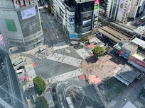 View of Shibuya Crossing from Hotel Elevator