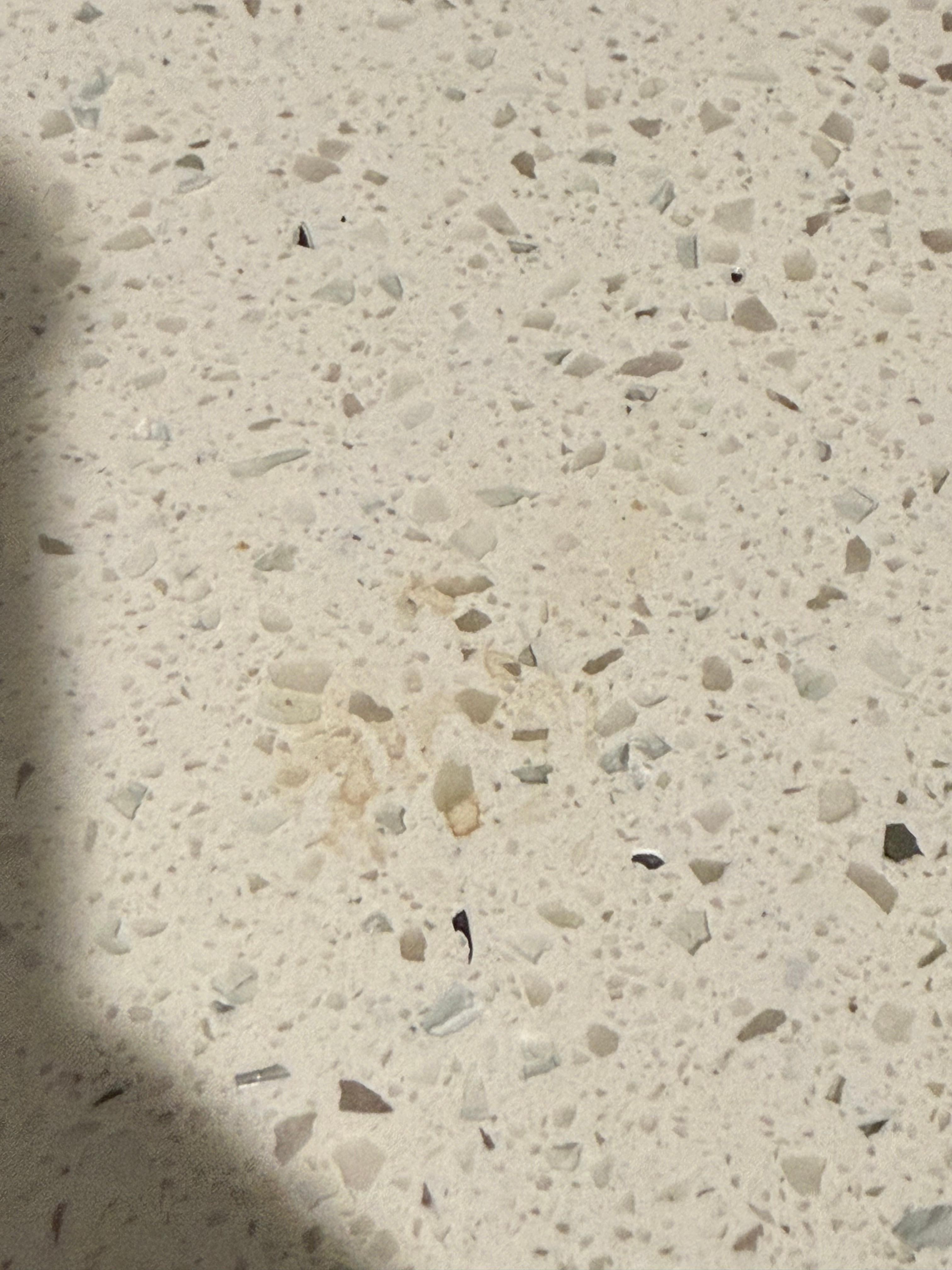 Coffee stain on counter. 