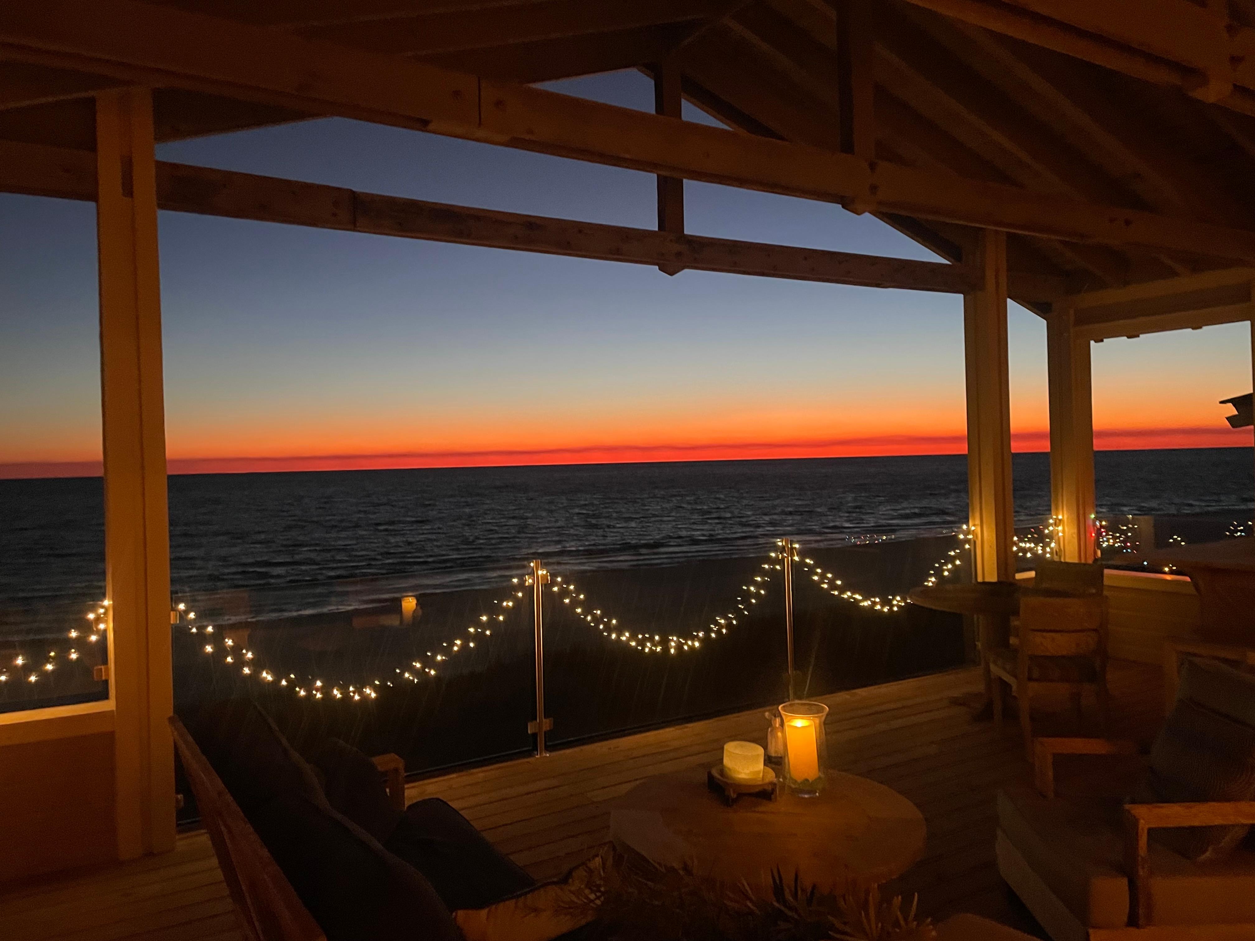 Sunset view from deck