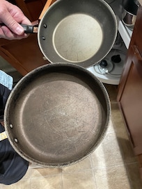 Scratched nonstick pans are the only ones provided