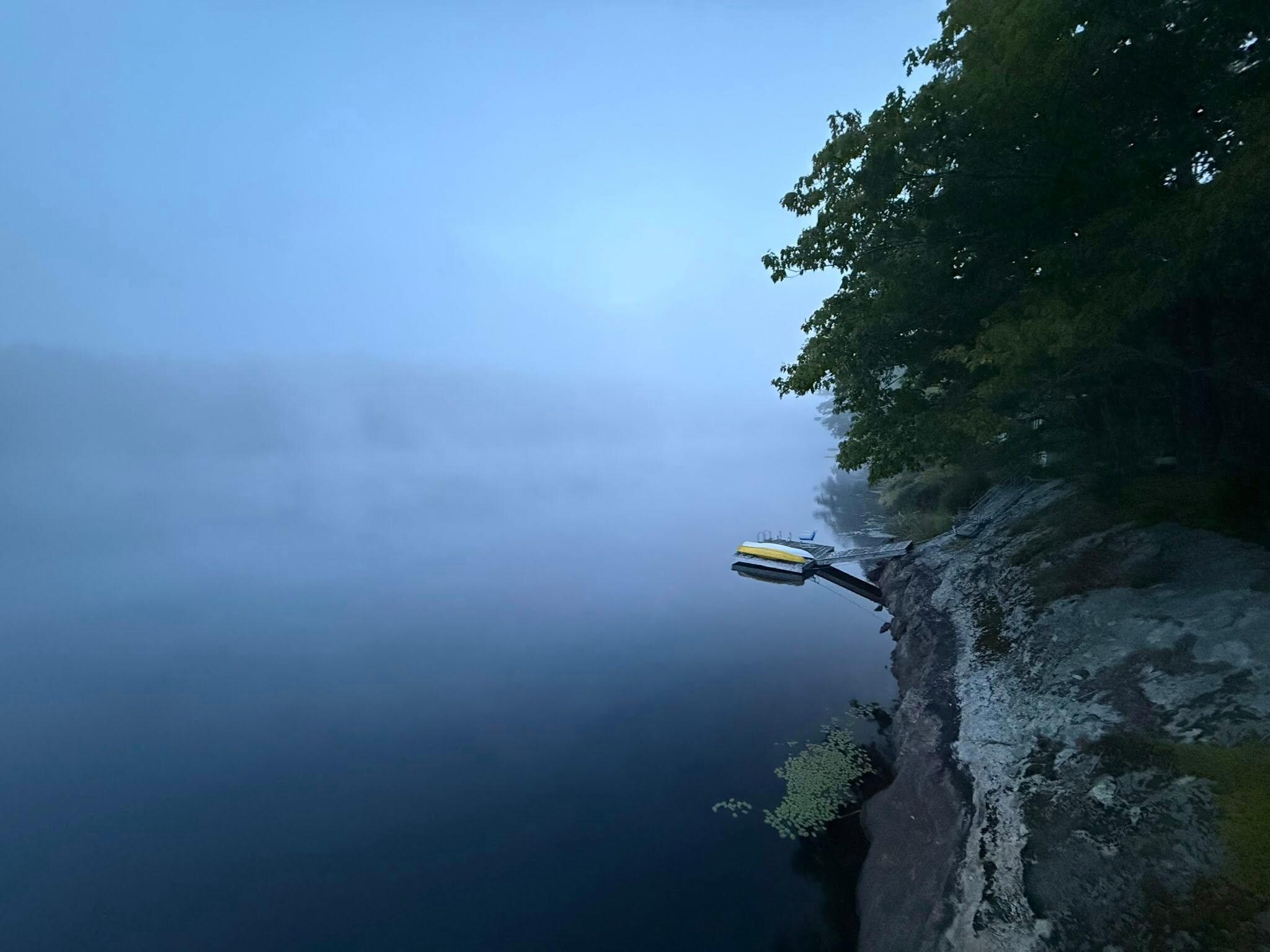 Our first morning, the mist rose off the lake, creating a mysterious landscape.