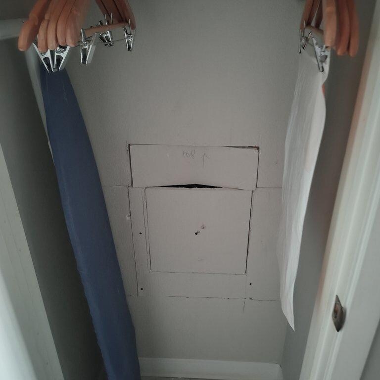 Hole in the closet's drywall