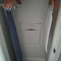 Hole in the closet's drywall