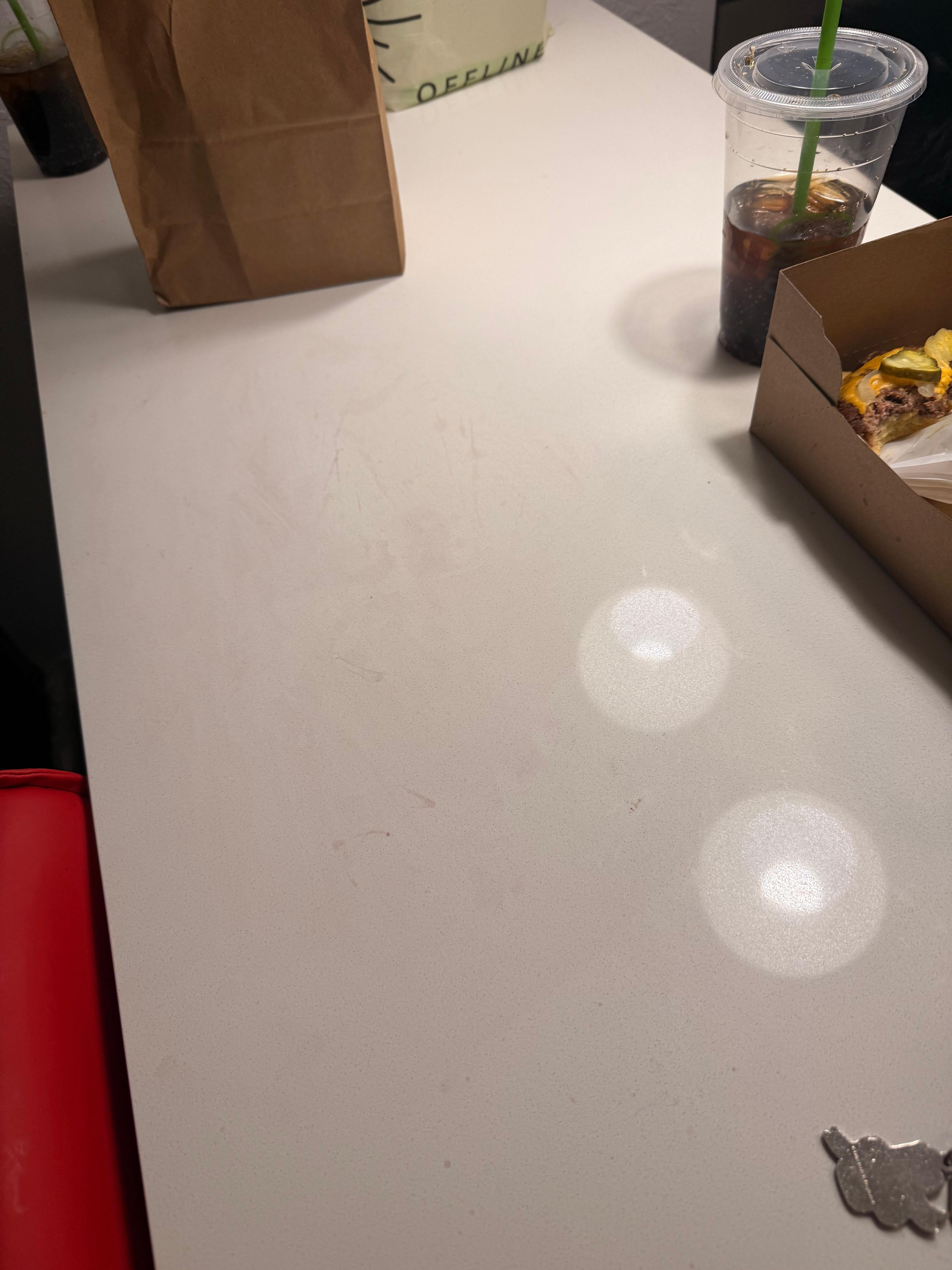 Sticky stuff all over the table 