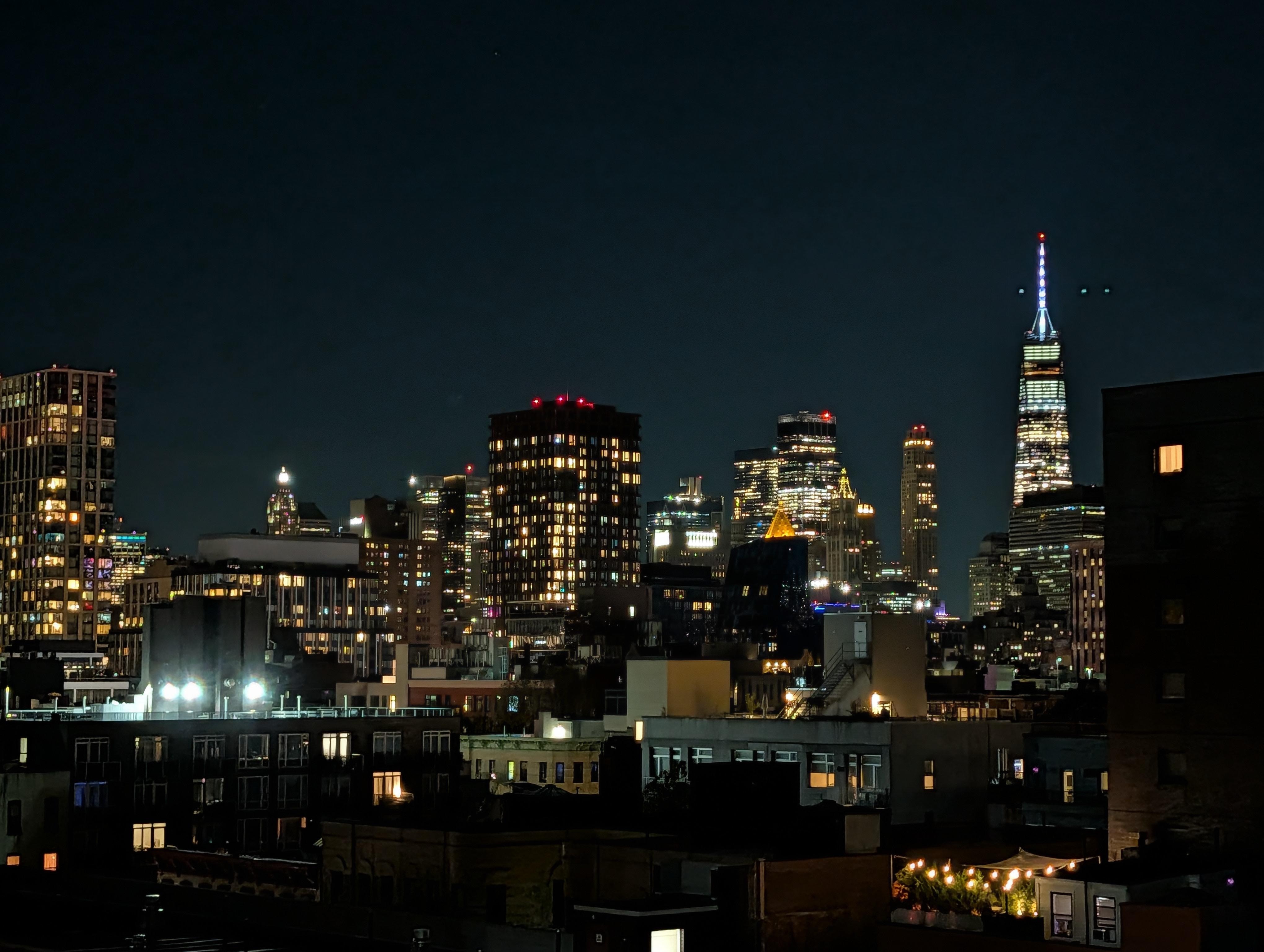 From the rooftop deck looking towards One World Trade Center