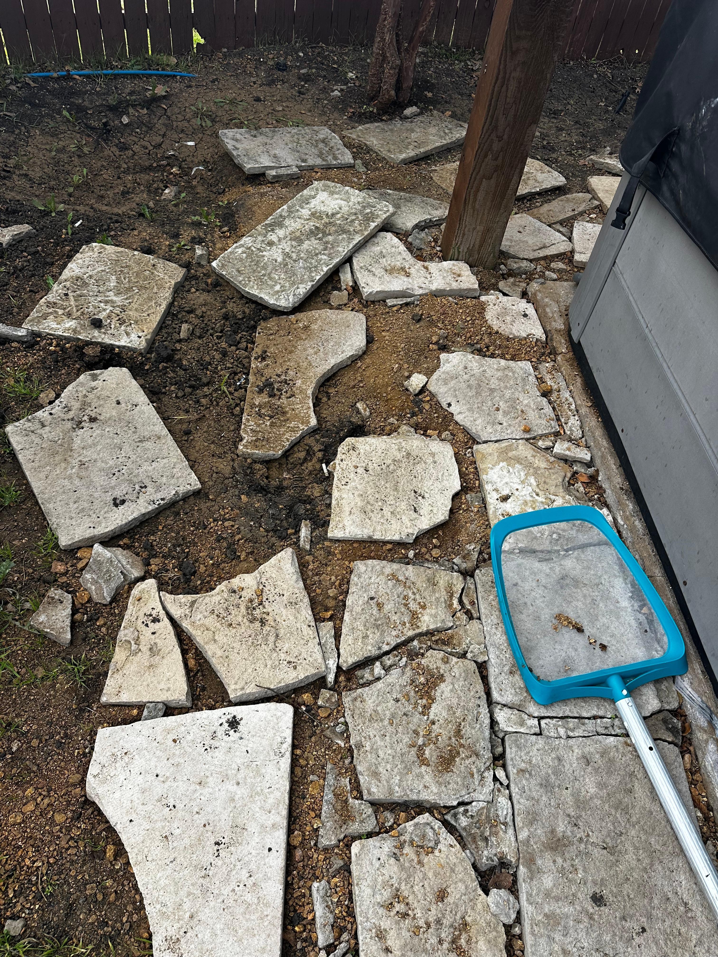 Hot tub area. Total disrepair