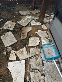 Hot tub area. Total disrepair