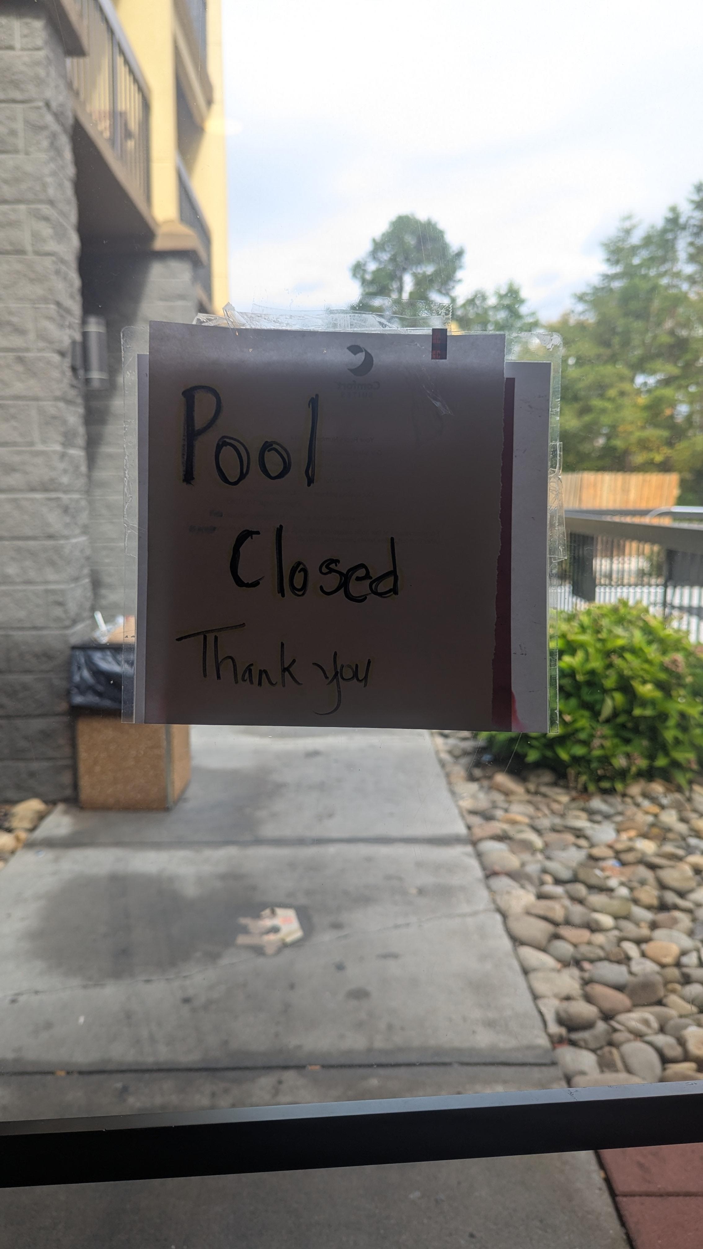 Pool closed