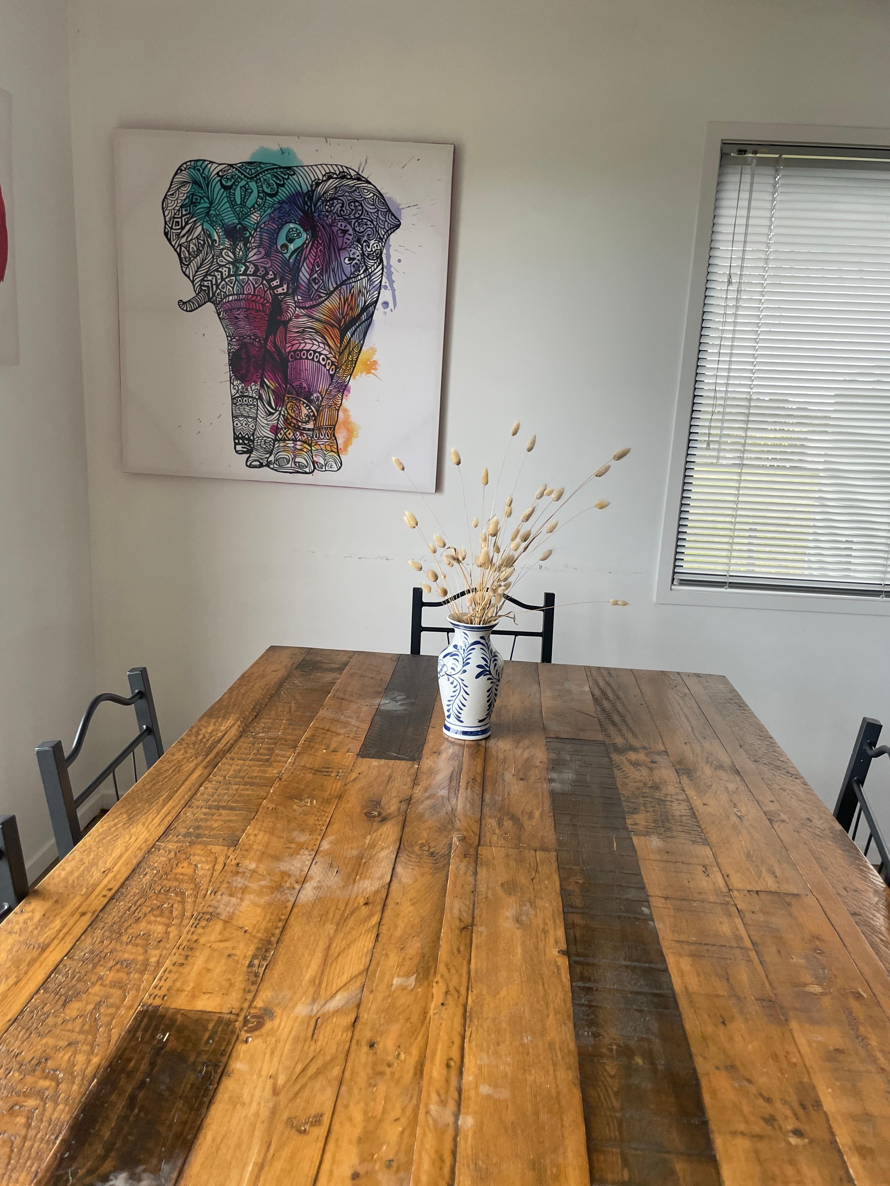 added some local art to the dinning table