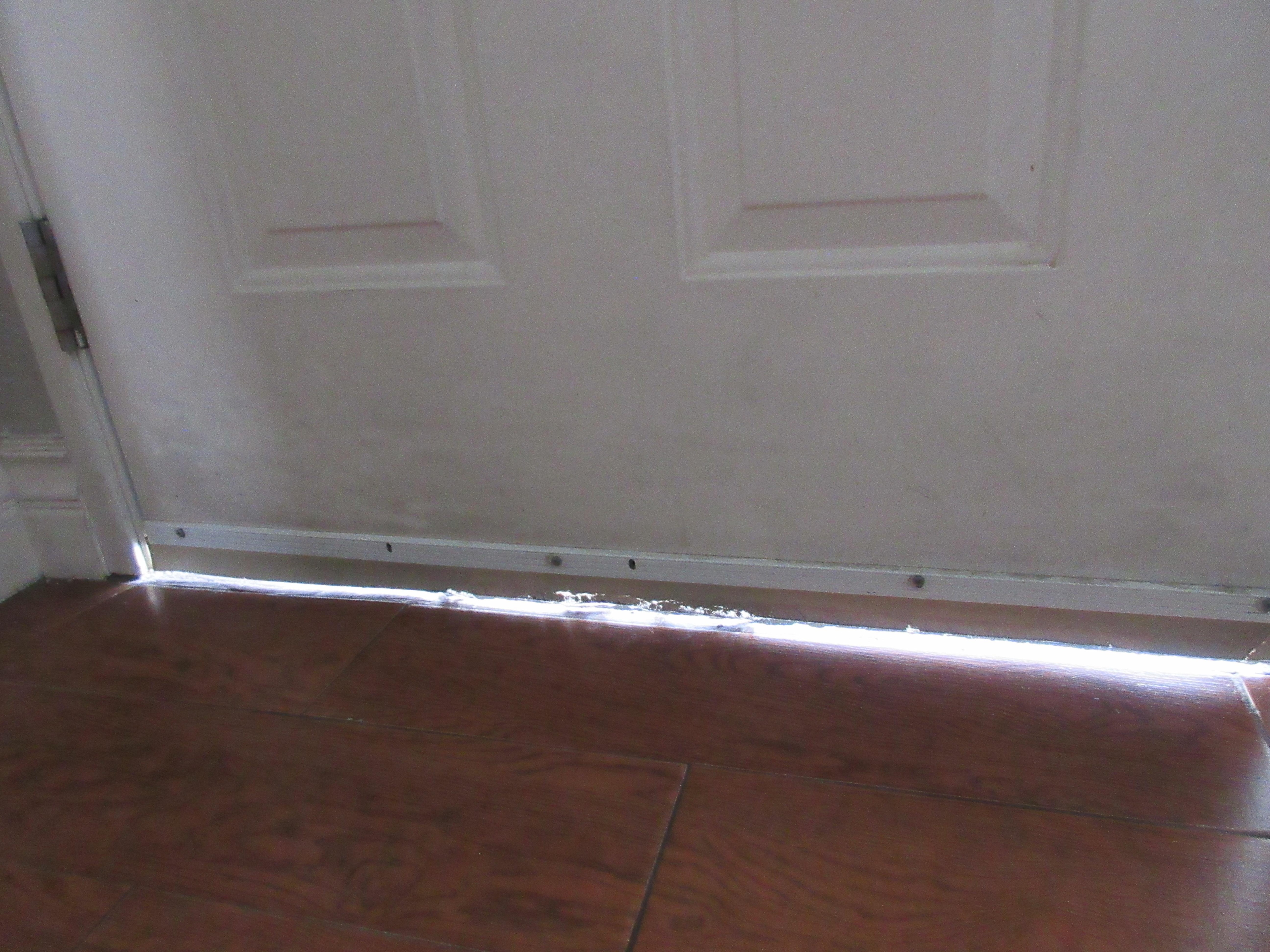 ill fitting front door, wind and bugs, small rodents able t enter