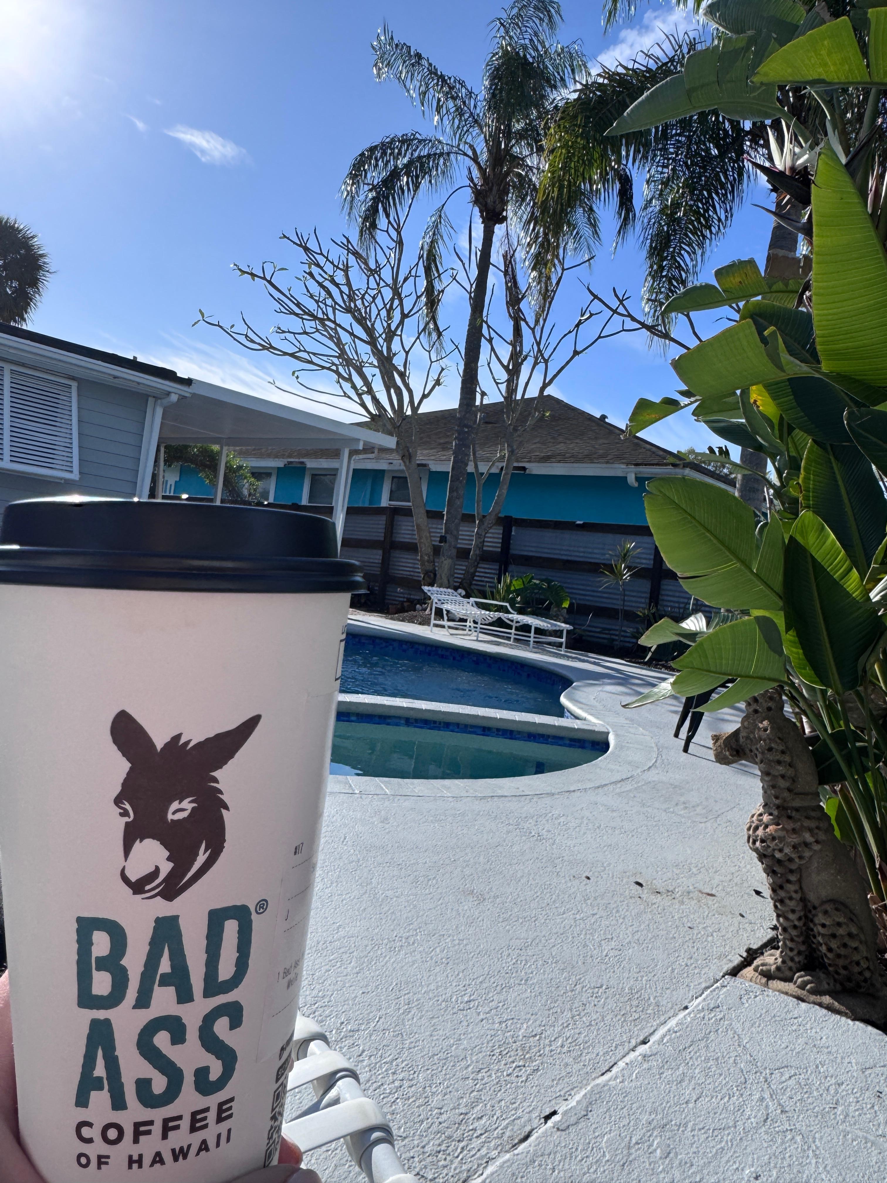 I loved enjoying my coffee each morning poolside 🥰