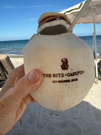 Delicious coconut from the beach bar