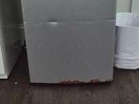 Rusty bashed fridge needs to be taken to skip
Absolute disgrace in an overpriced suite.