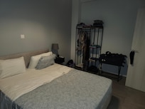Bedroom was spacious, we could have used some more drawer space, but ours was a long stay. plenty of space for luggage.