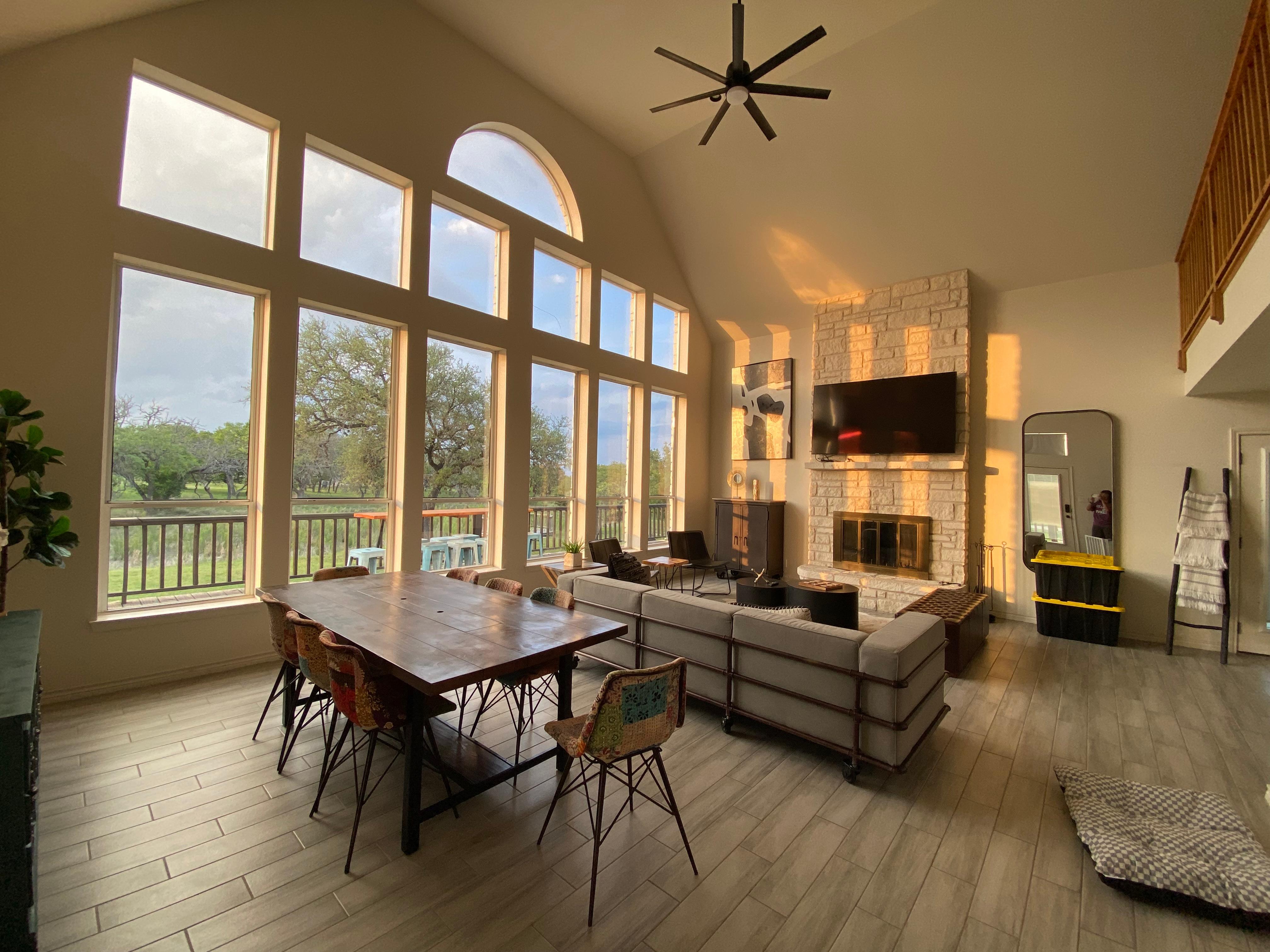 Living area at dusk