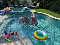 Everyone enjoying the pool