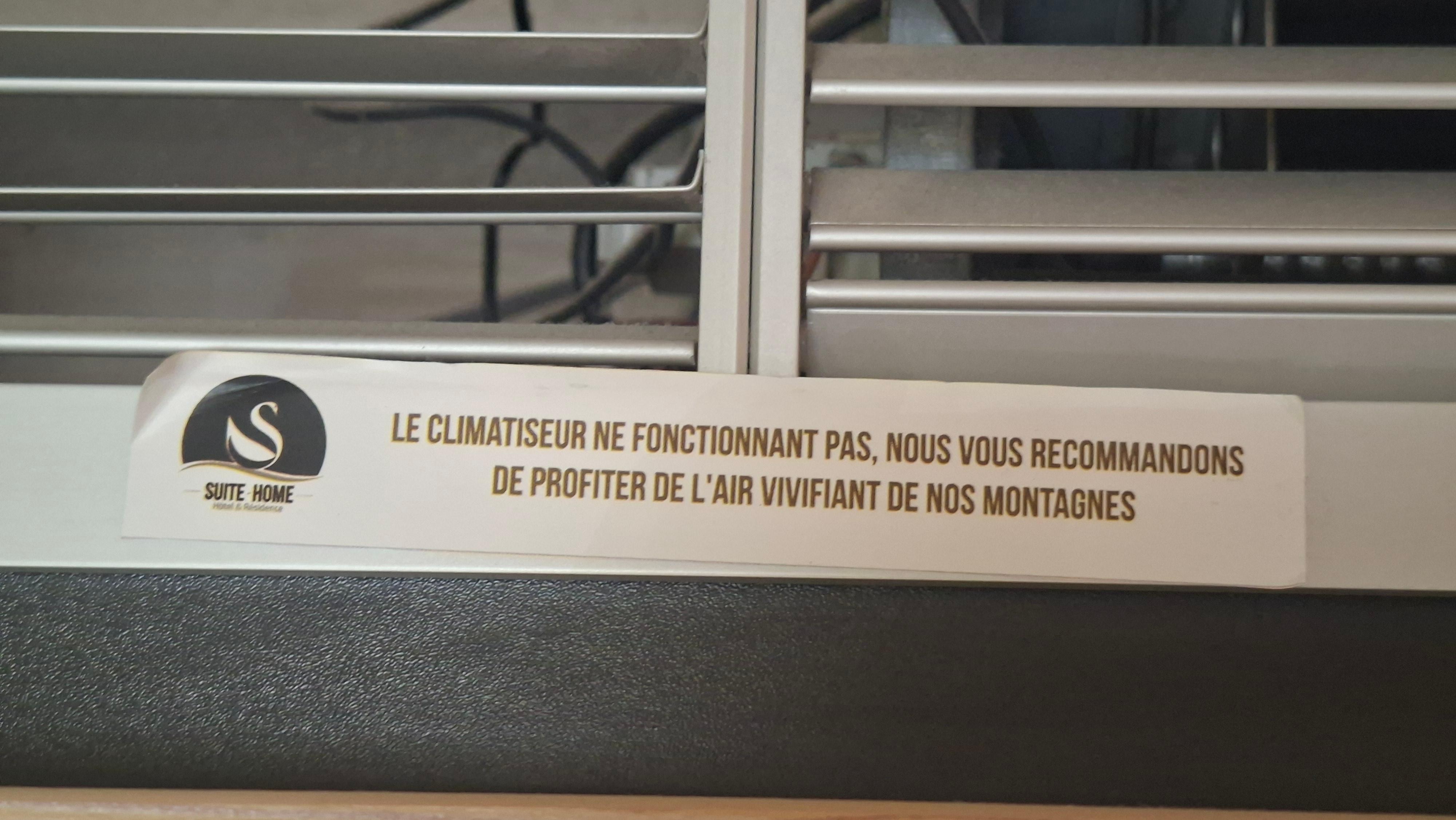 Message pour la clim qui ne fonctionne pas