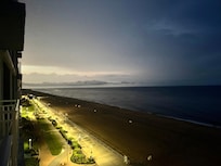 Balcony view at night.