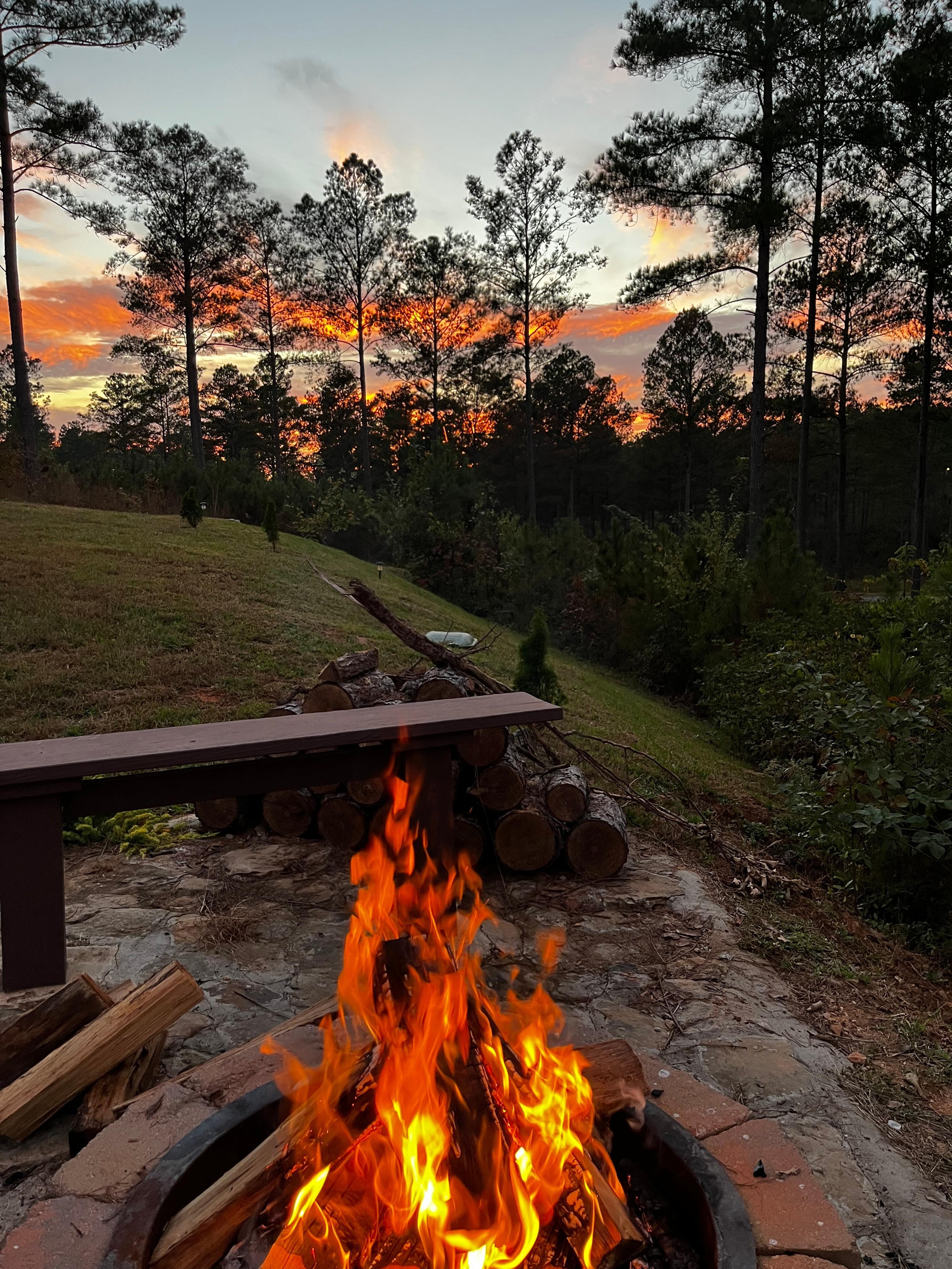 Sunset at the fire pit 