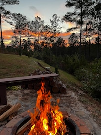 Sunset at the fire pit