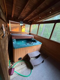 Back porch hot tub
