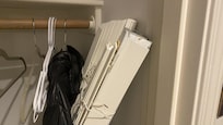 Broken set of blinds in the coat closet.