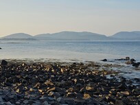 The private beach and view.