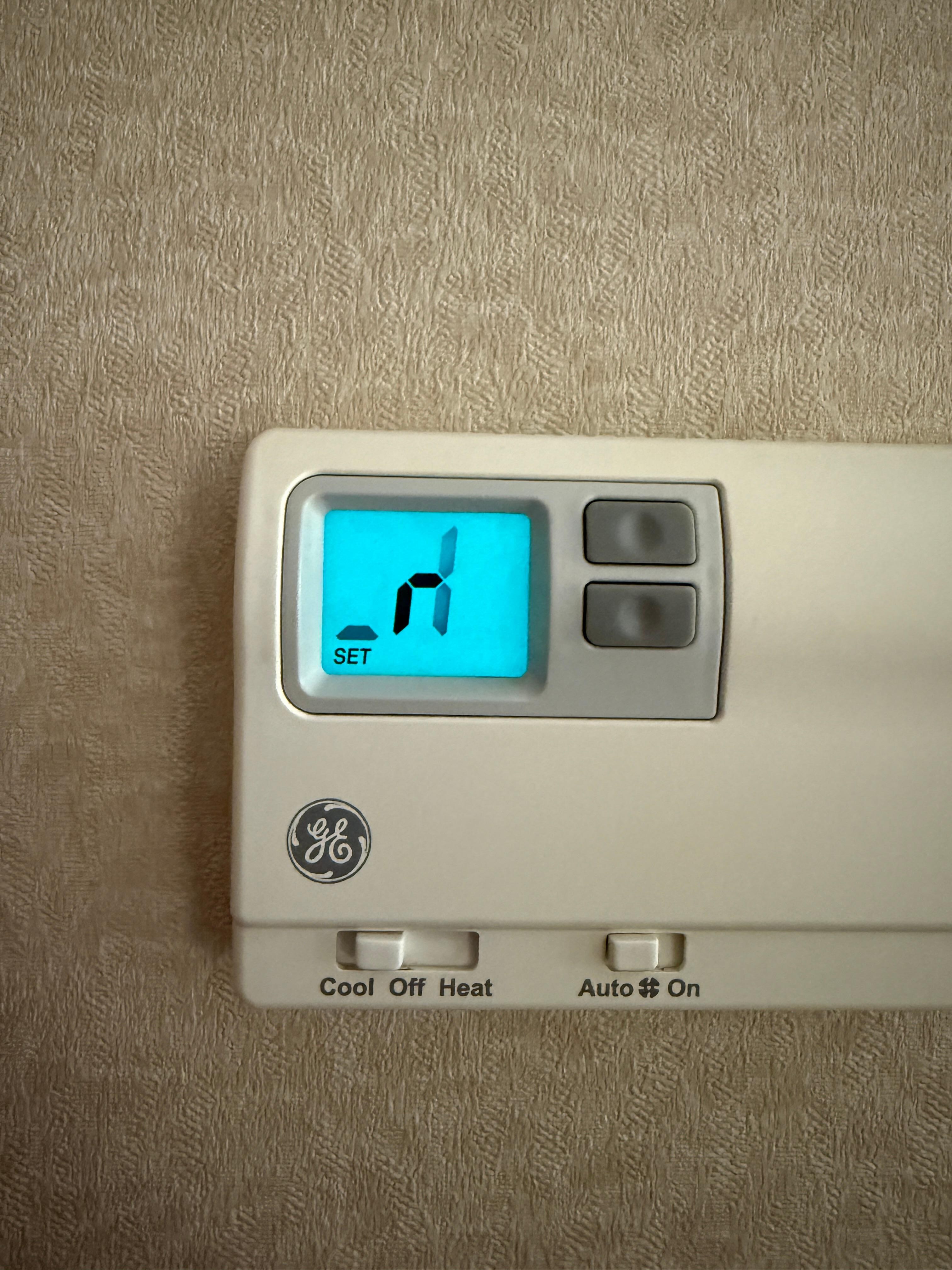 The thermostat that is inoperable.