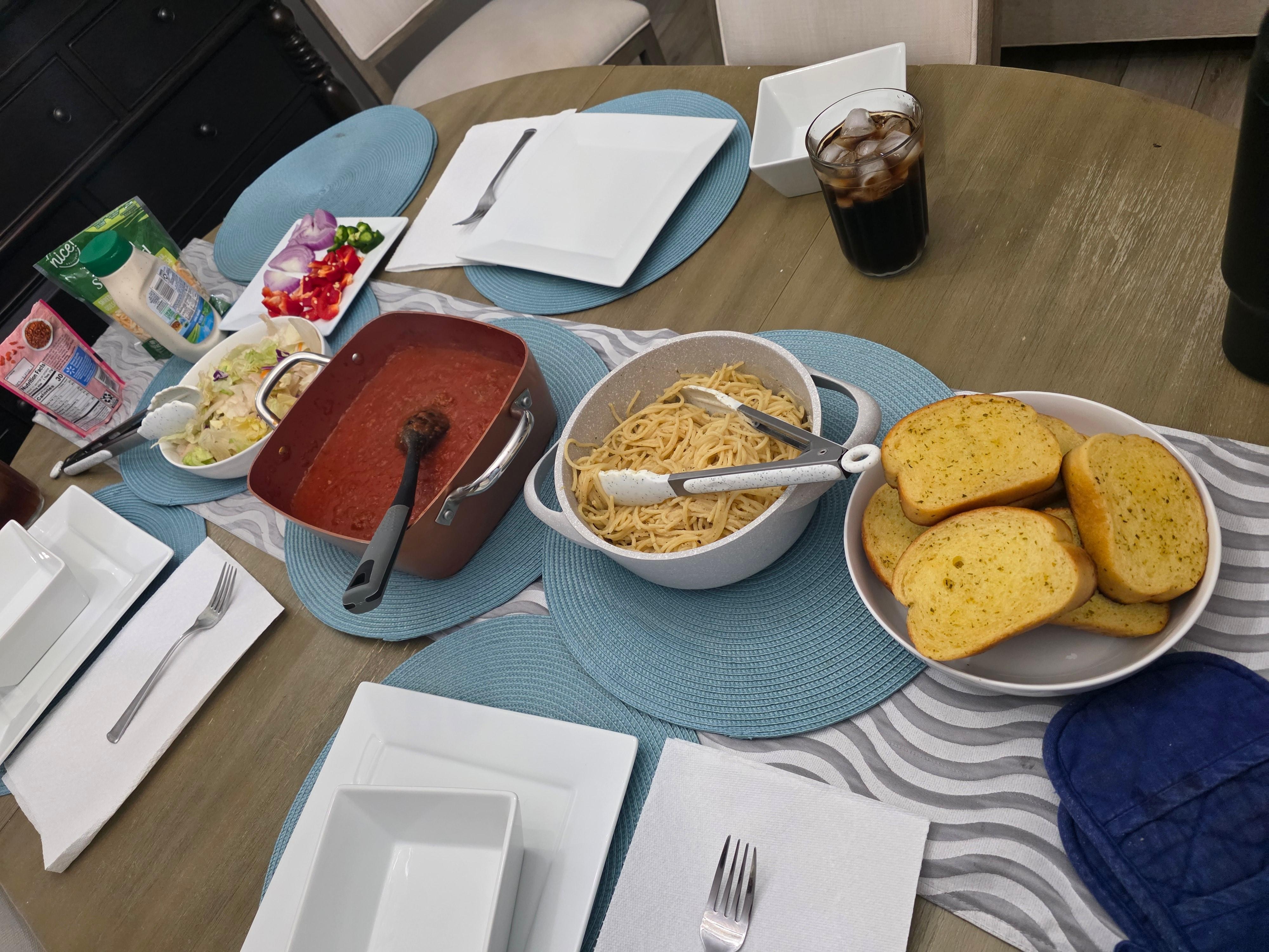 Everything we needed to cook dinner was readily available in the unit! 