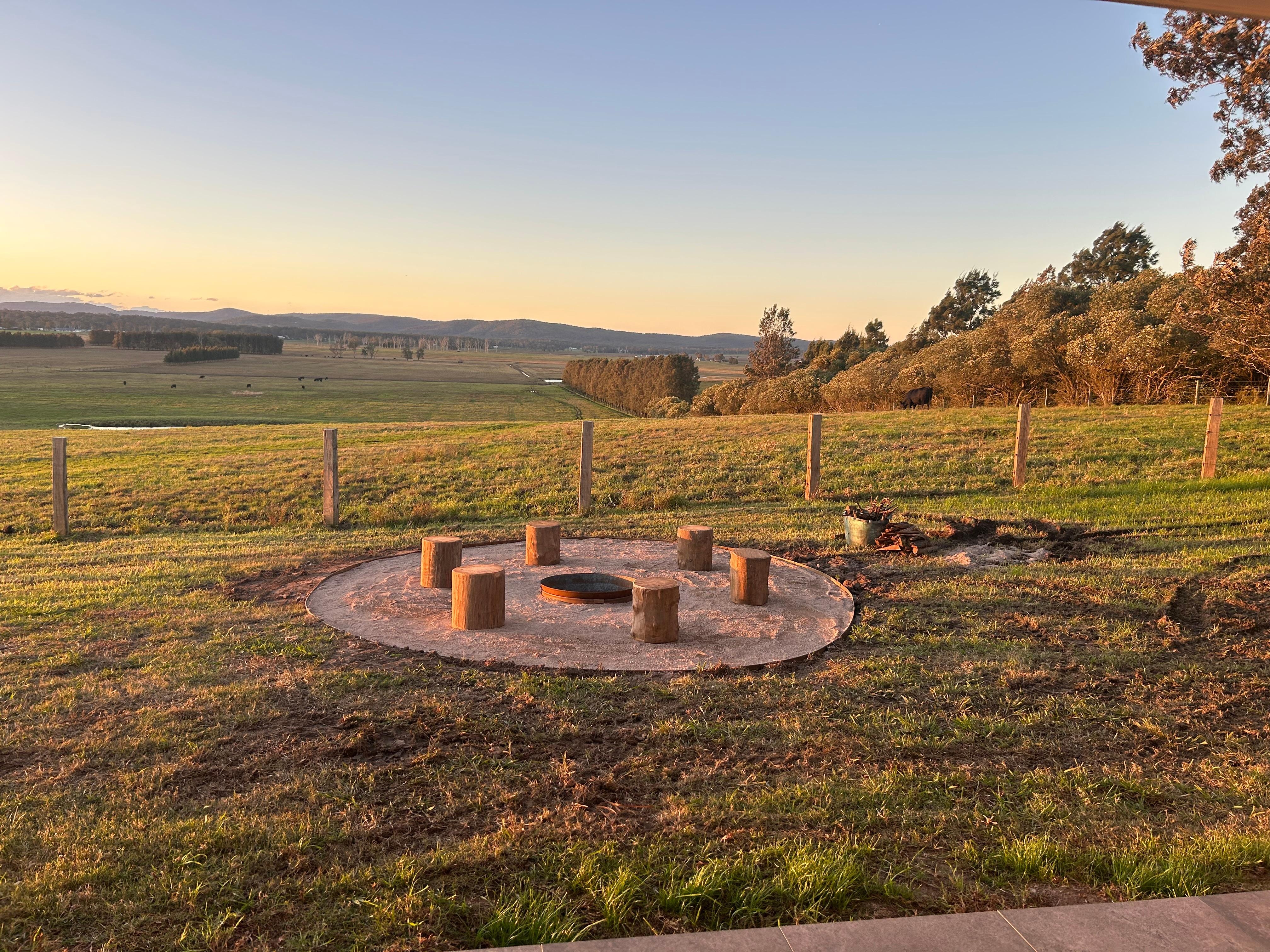 Firepit with yarning circle