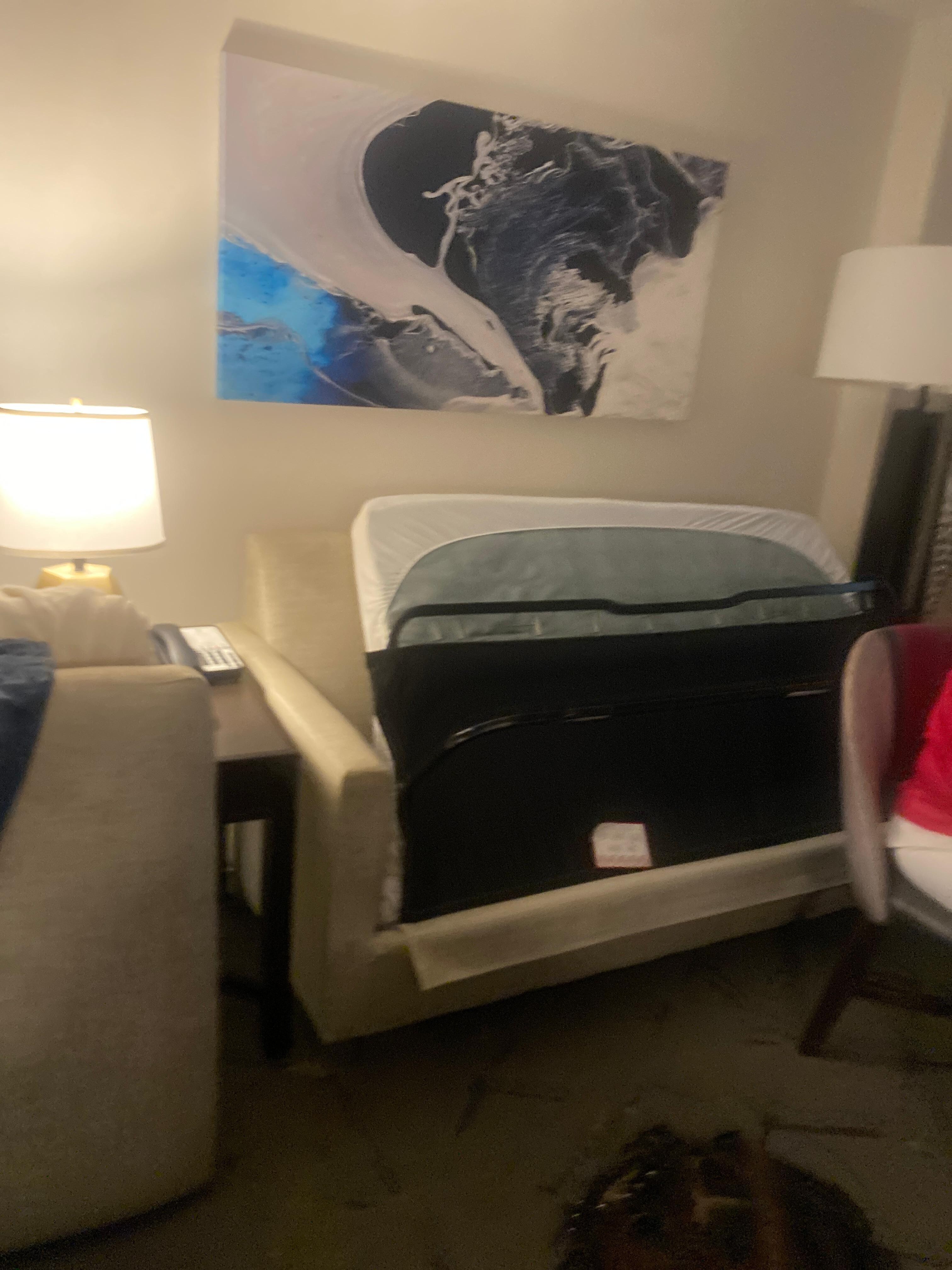 This sleeper sofa was terrible.Sprang  was hard all in my back arm all over the bed. The worst night sleep Ever at embassy.