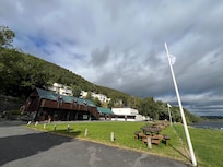 View of hotel complex from the marina