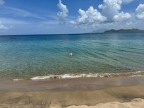 Snorkeling right outside, and we had the beach all to ourselves.