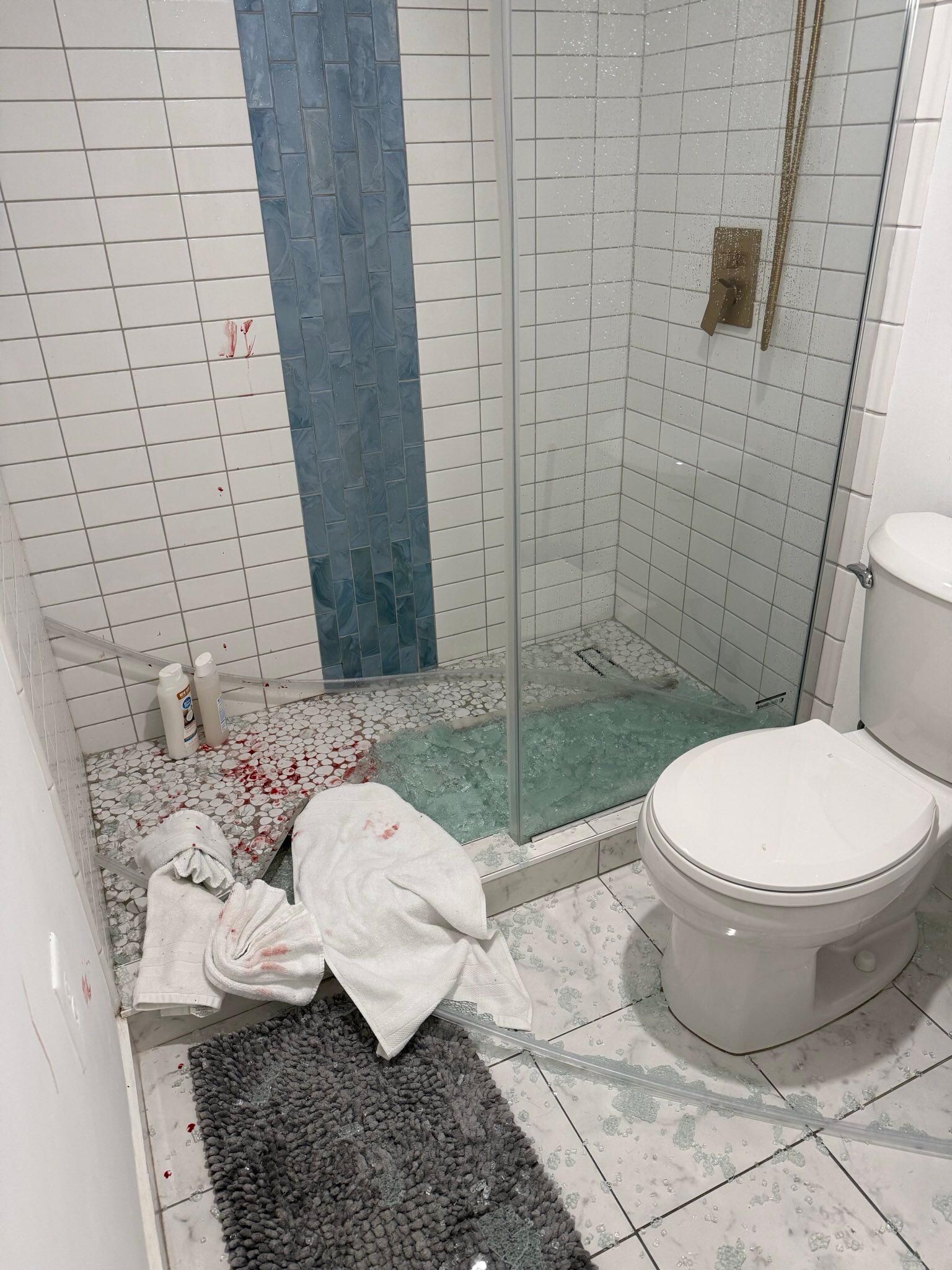 Shower glass that shattered 