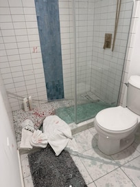 Shower glass that shattered