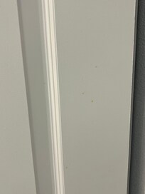Stains on closet door.