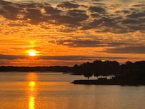 This was a sunrise just a short 2 min walk across the street. You can see the sunset on the lake from the property’s dock!