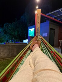 Hammocks and a little pool was available.