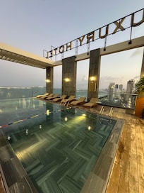Rooftop pool and view