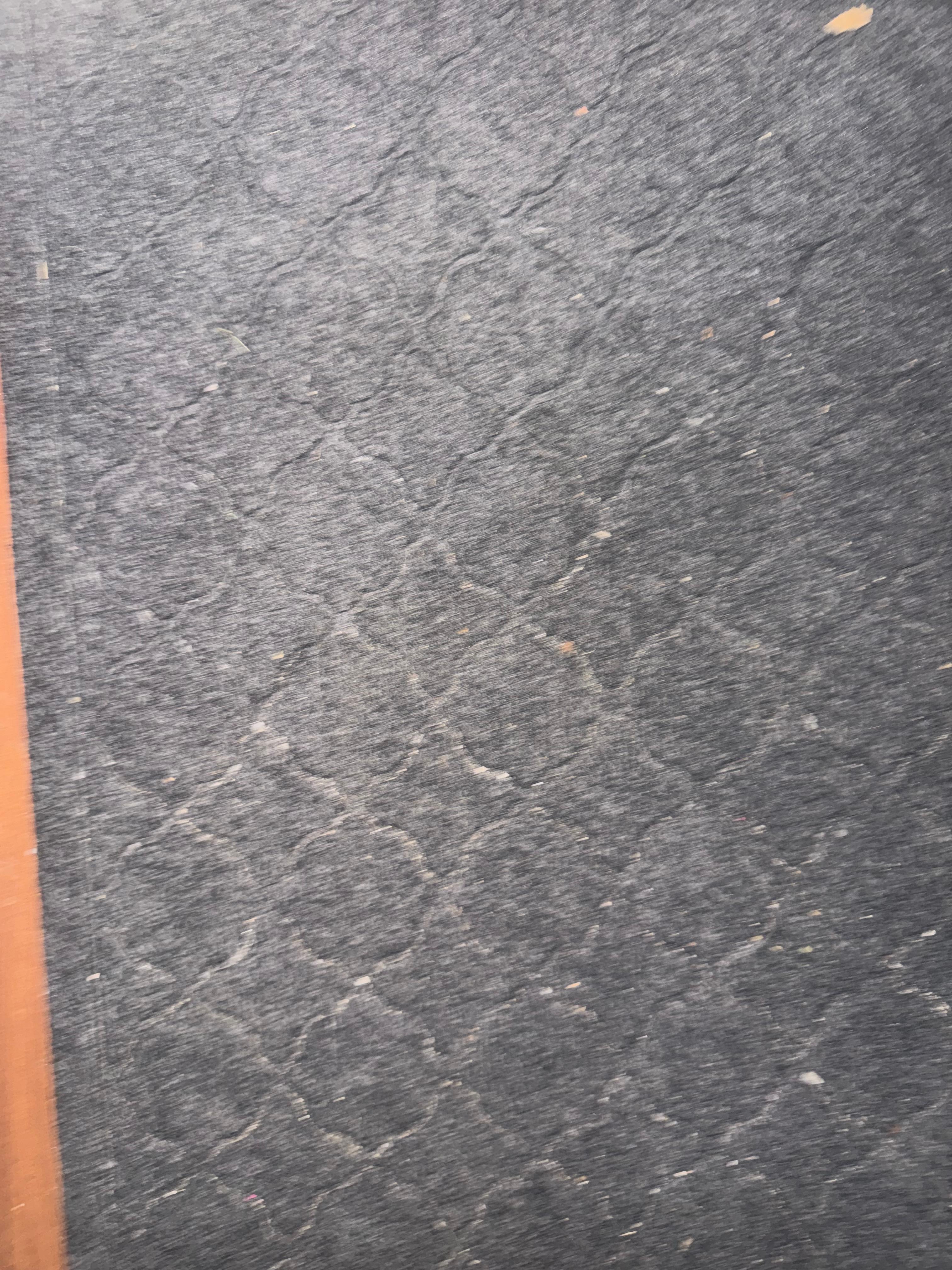 Dirty floor mat that is difficult to see because the light was burned out in the entryway. Can see if you blow up. 